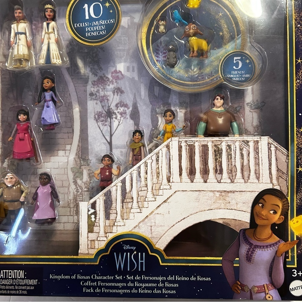 Disney Wish Kingdom of Rosas Character Set 10 Dolls 5 Friends Mattel NEW - Picture 3 of 7